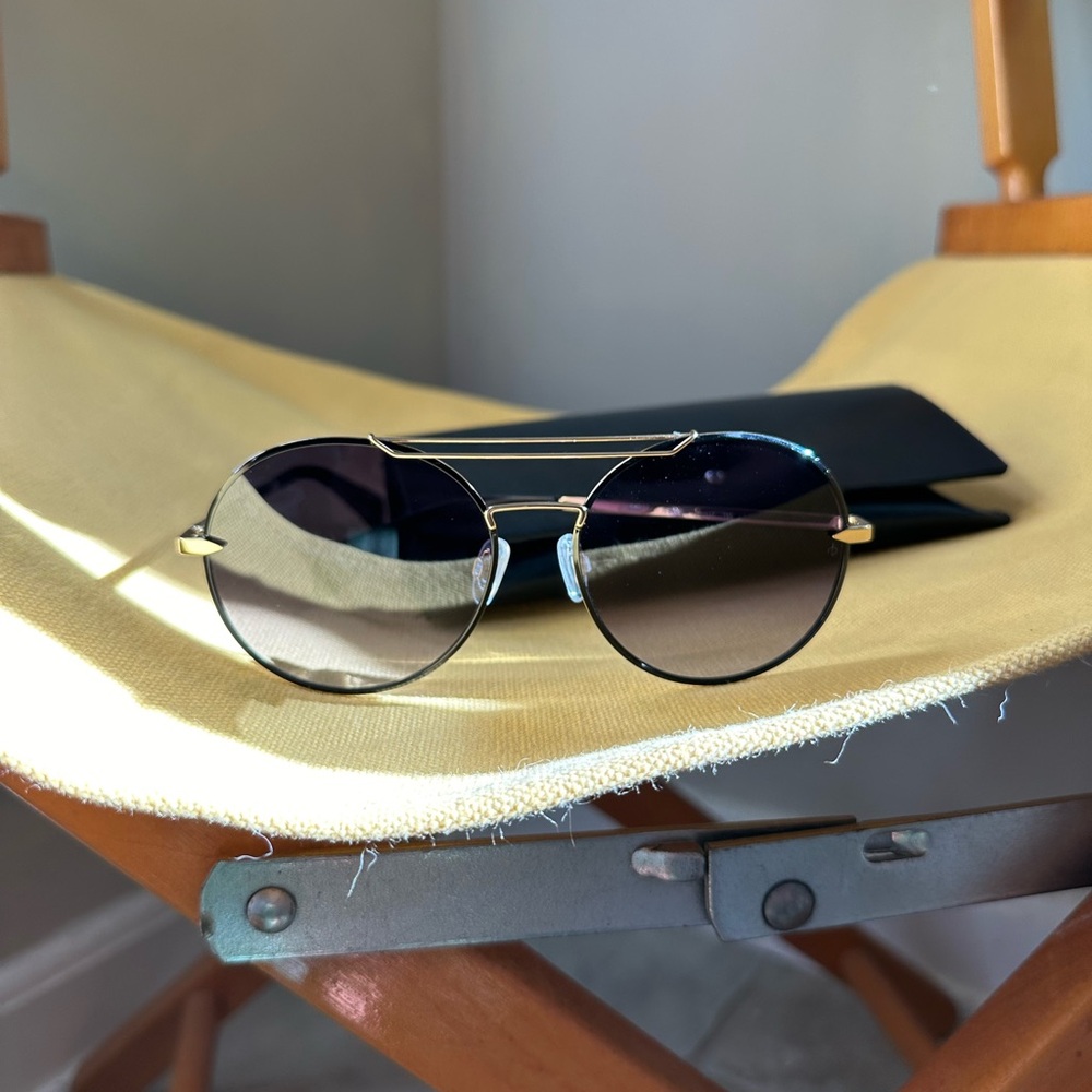 SOLD! Rag&Bone RNB1011S RHL90 pilot frame gold metal rim round black lens